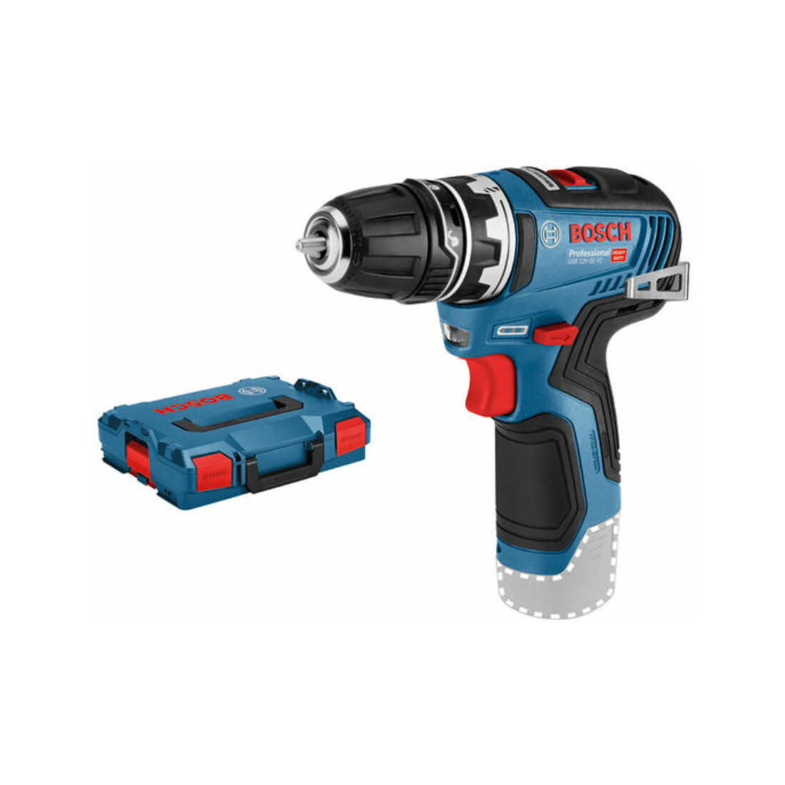 Bosch Akku-Bohrschrauber GSR 12V-35 FC Solo Version 1 Aufsatz L-BOXX
