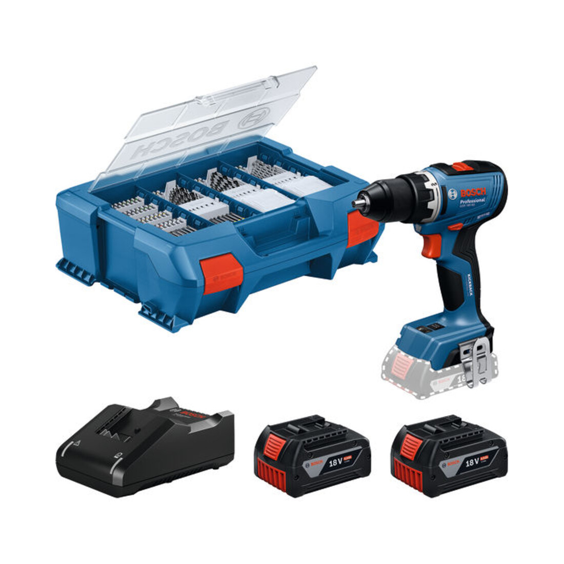 Bosch Akku-Bohrschrauber GSR 18V-65 mit 2 x Akku GBA 18V 4.0Ah