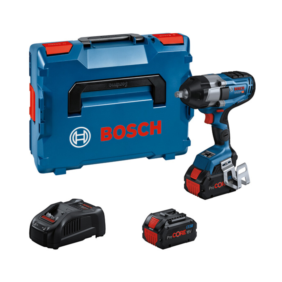 Bosch Akku-Drehschlagschrauber GDS 18V-1000 C:  2x Akku ProCORE18V 8.0Ah in L-BOXX