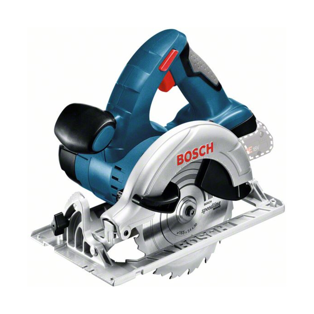 Bosch Akku-Kreissäge GKS 18V-LI Solo Version inkl. Kreissägeblatt im Karton