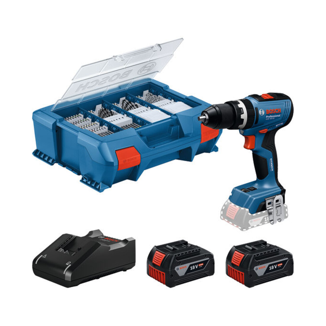 Bosch Akku-Schlagbohrschauber GSB 18V-65 mit 2 x Akku GBA 18V 4.0Ah