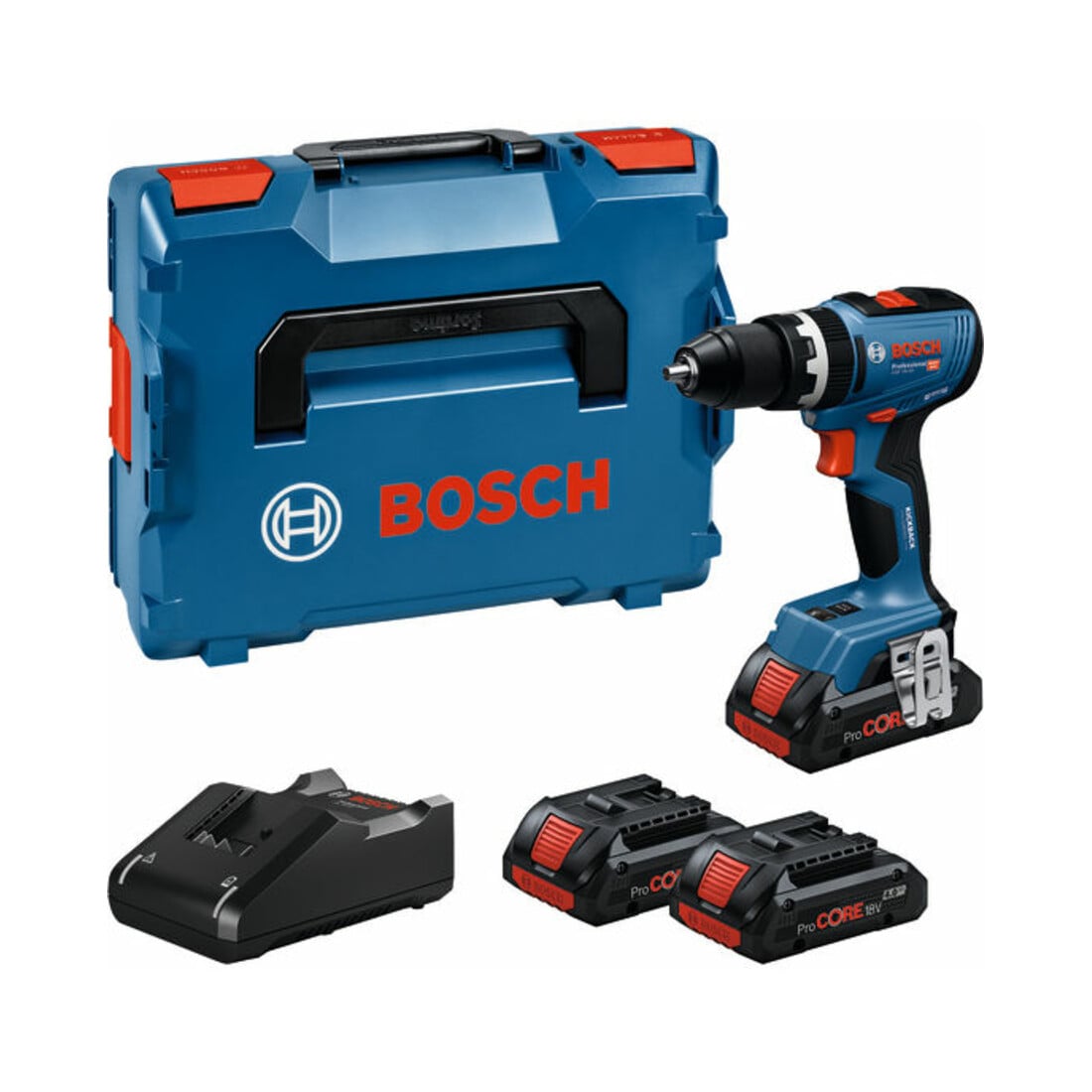 Bosch Akku-Schlagbohrschauber GSB 18V-65 mit 2 x Akku ProCORE18V 4.0Ah