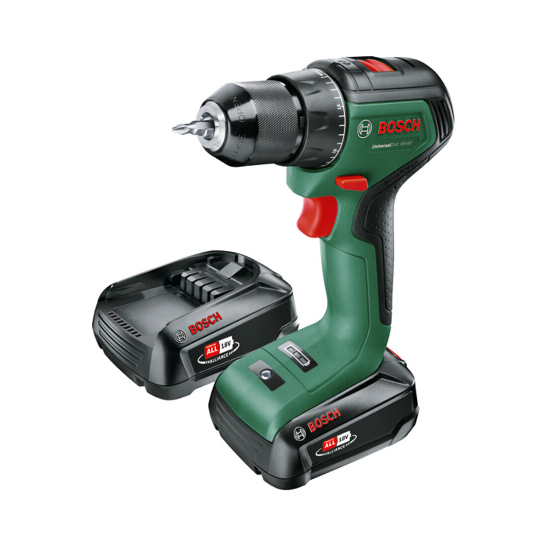 Bosch Akku-Zweigang-Bohrschrauber UniversalDrill 18V-60: 2 Akkupacks PBA 18V 2