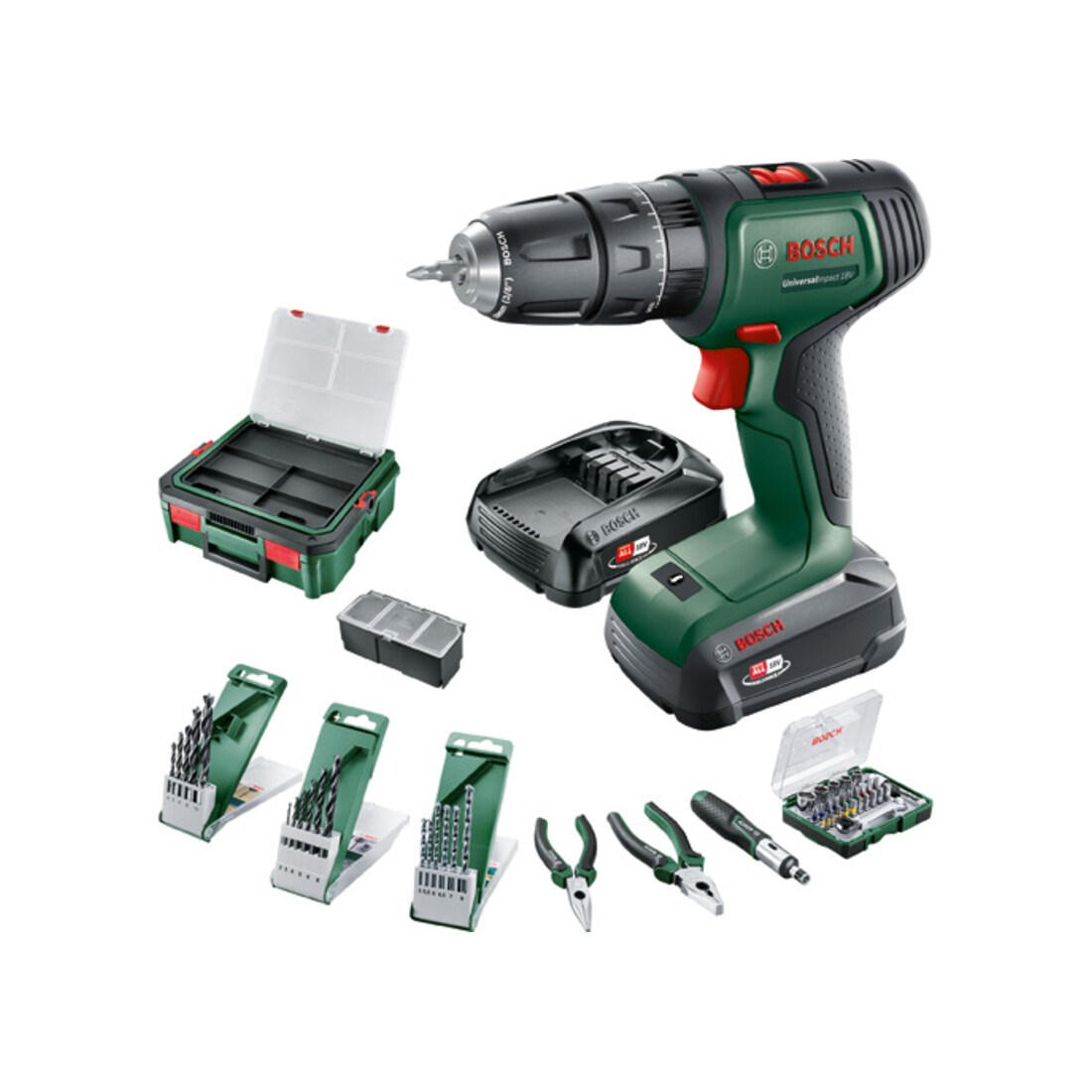 Bosch Akku-Zweigang-Schlagbohrschrauber UniversalImpact 18V + SystemBox