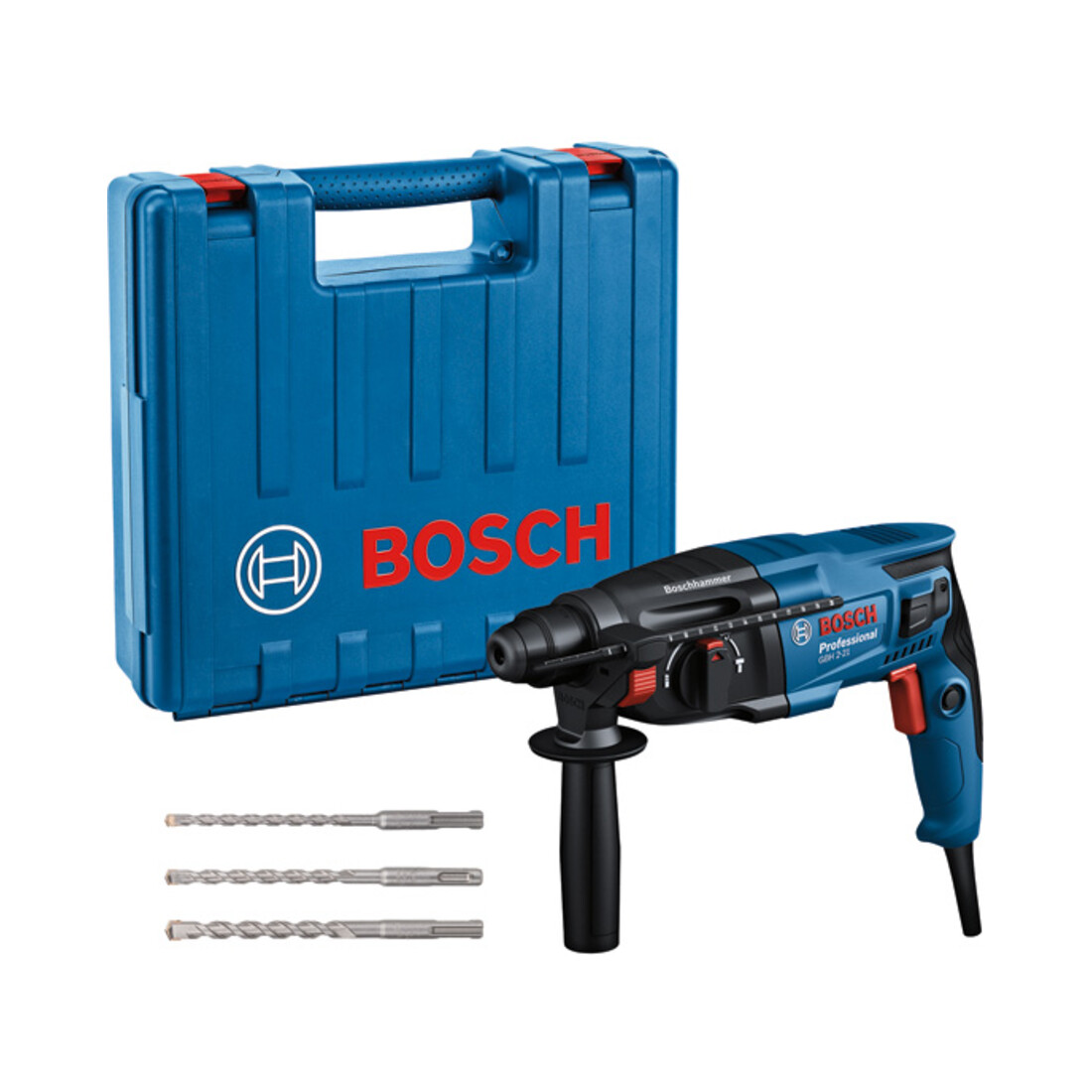 Bosch Bohrhammer mit SDS plus GBH 2-21 mit 1x Bohrer SDS plus 6/8/10 mm