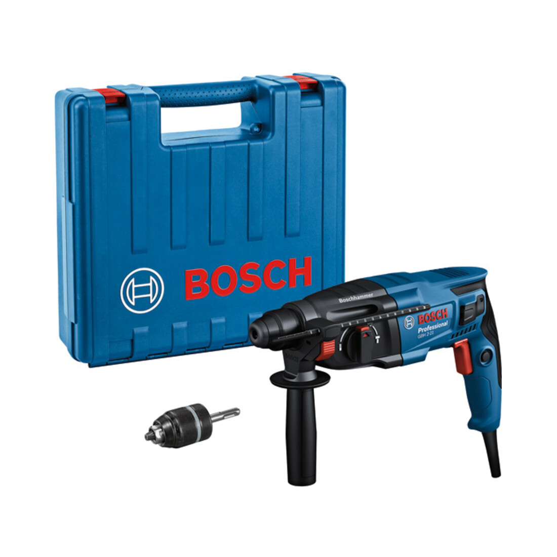 Bosch Bohrhammer mit SDS plus GBH 2-21: Schnellspannbohrfutter SDS plus-Adapter