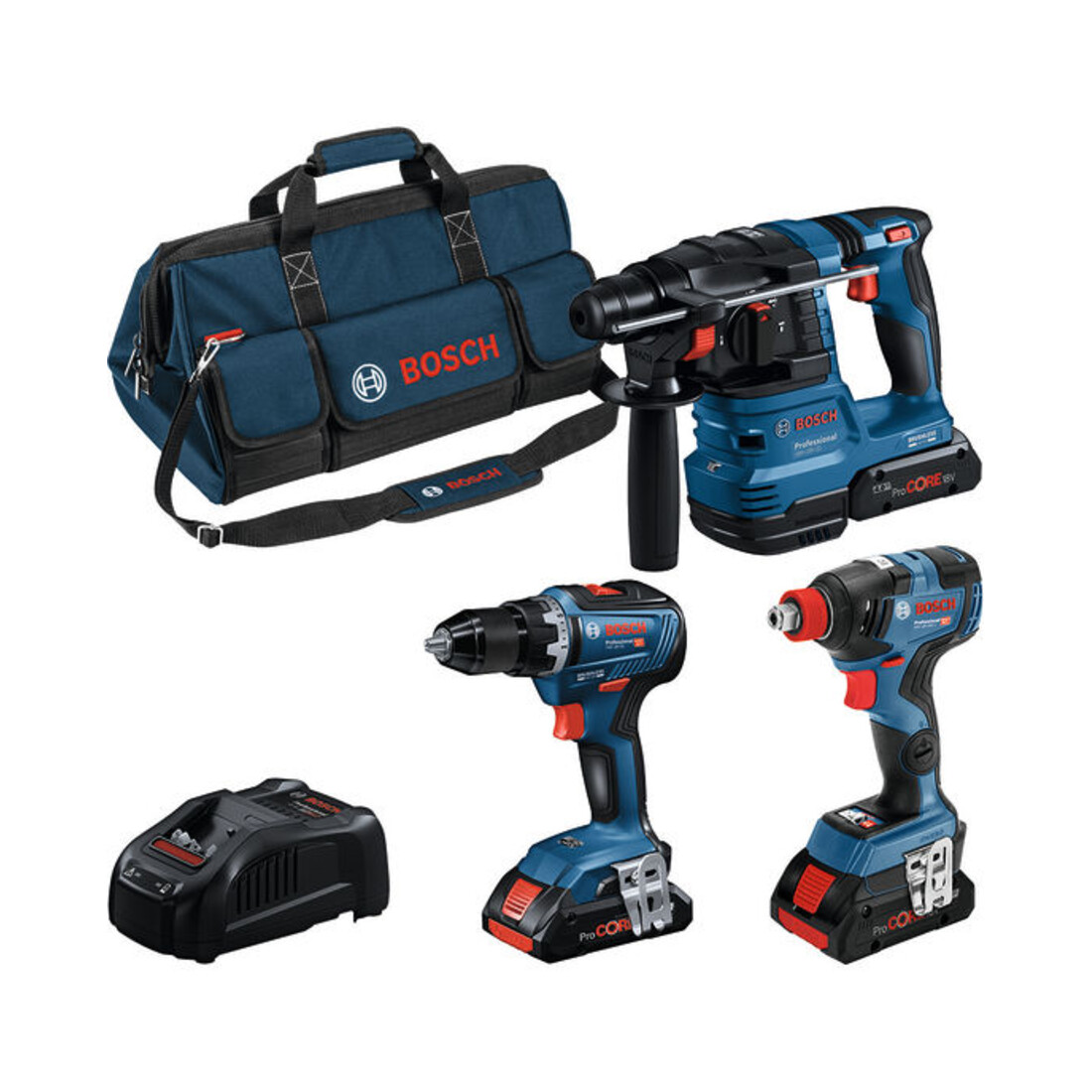 Bosch Combo Kit 3-tlg. 18V: GSR 18V-55/GDX 18V-200/GBH 18V-22