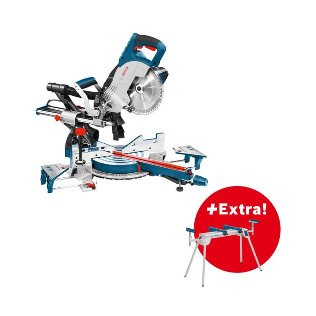 Bosch Paneelsäge GCM 8 SJL und Arbeitstisch GTA 2600 in Karton