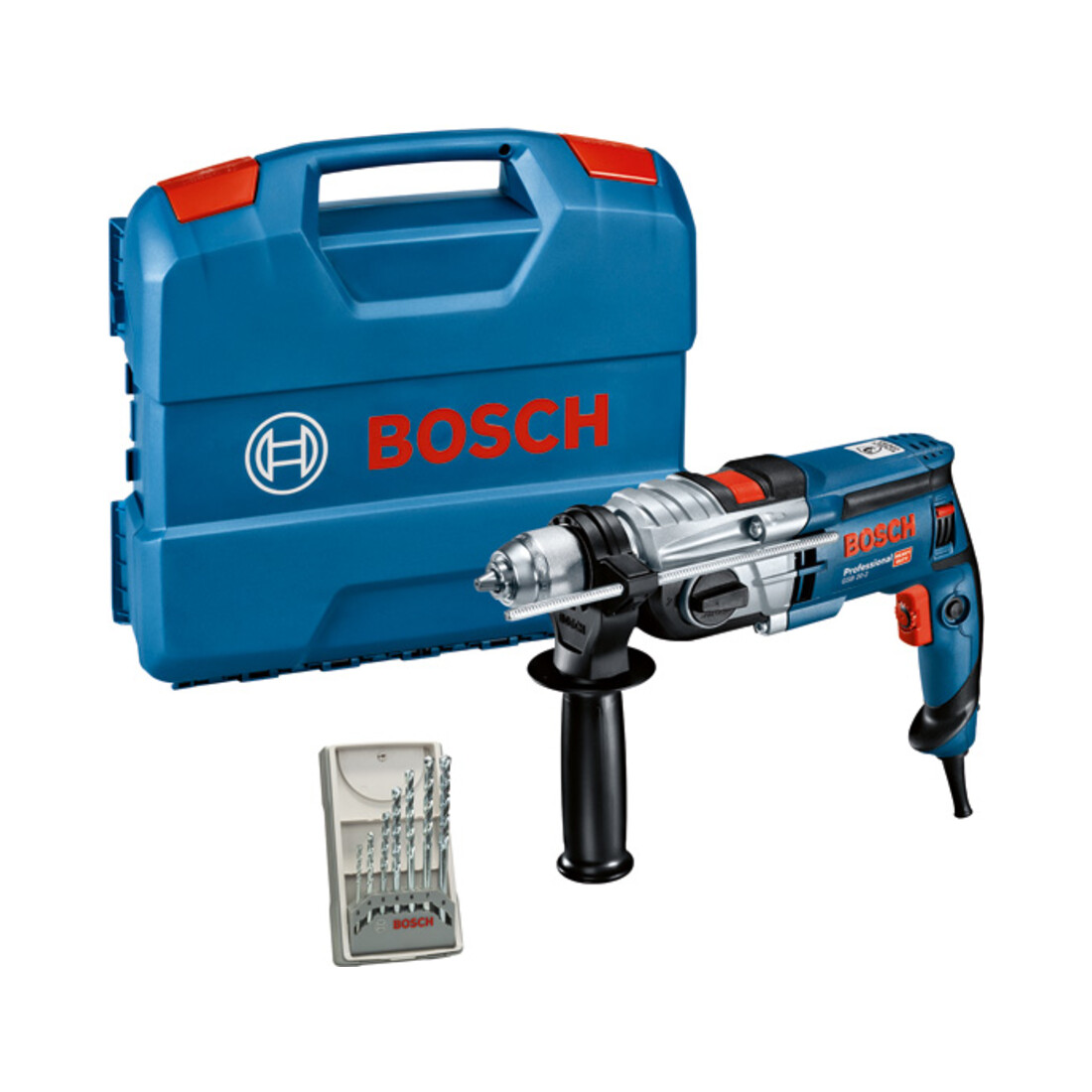 Bosch Schlagbohrmaschine GSB 20-2 mit 7-teiligem Steinbohrer-Set