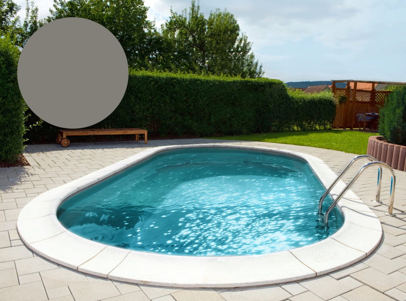 Poolfolie Oval 1000 x 400 x 120 cm - Grau