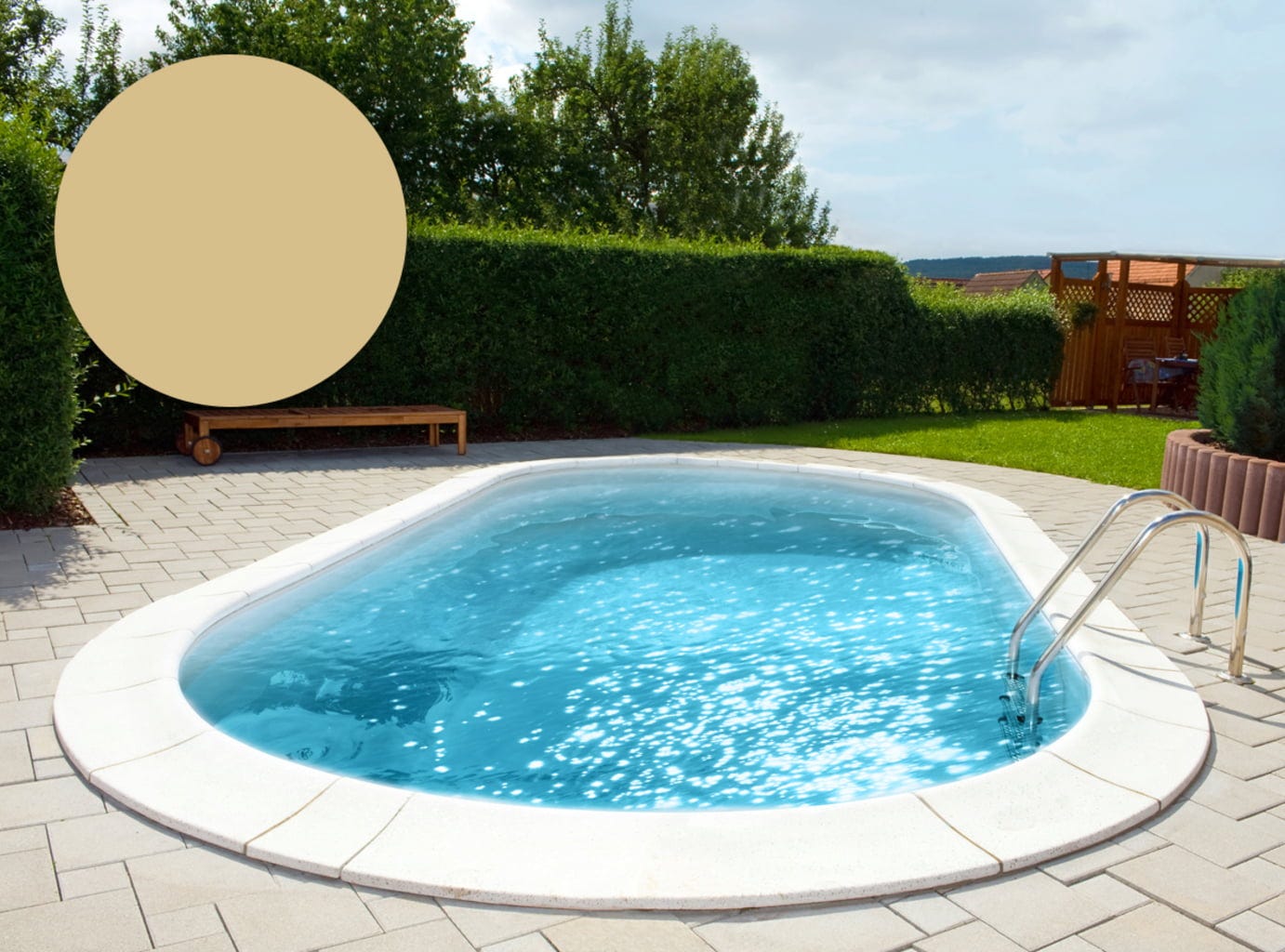 BWT Poolfolie Oval 700 x 300 x 120 cm - Sand