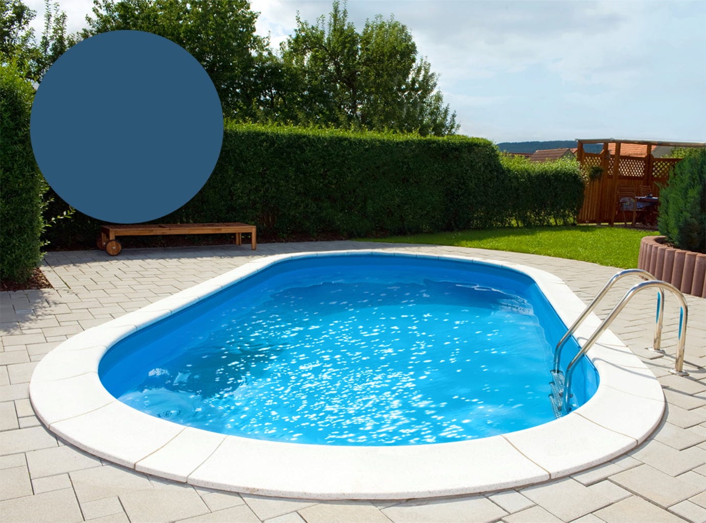 Poolfolie Oval 737 x 360 x 120 cm - Adriablau