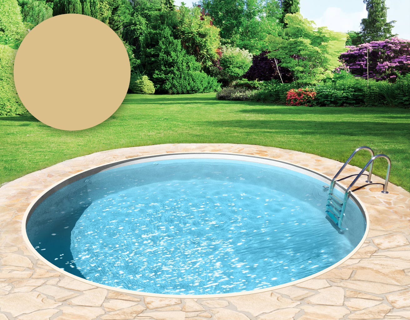 BWT Poolfolie Rund Ø 300 x 120 cm - Sand