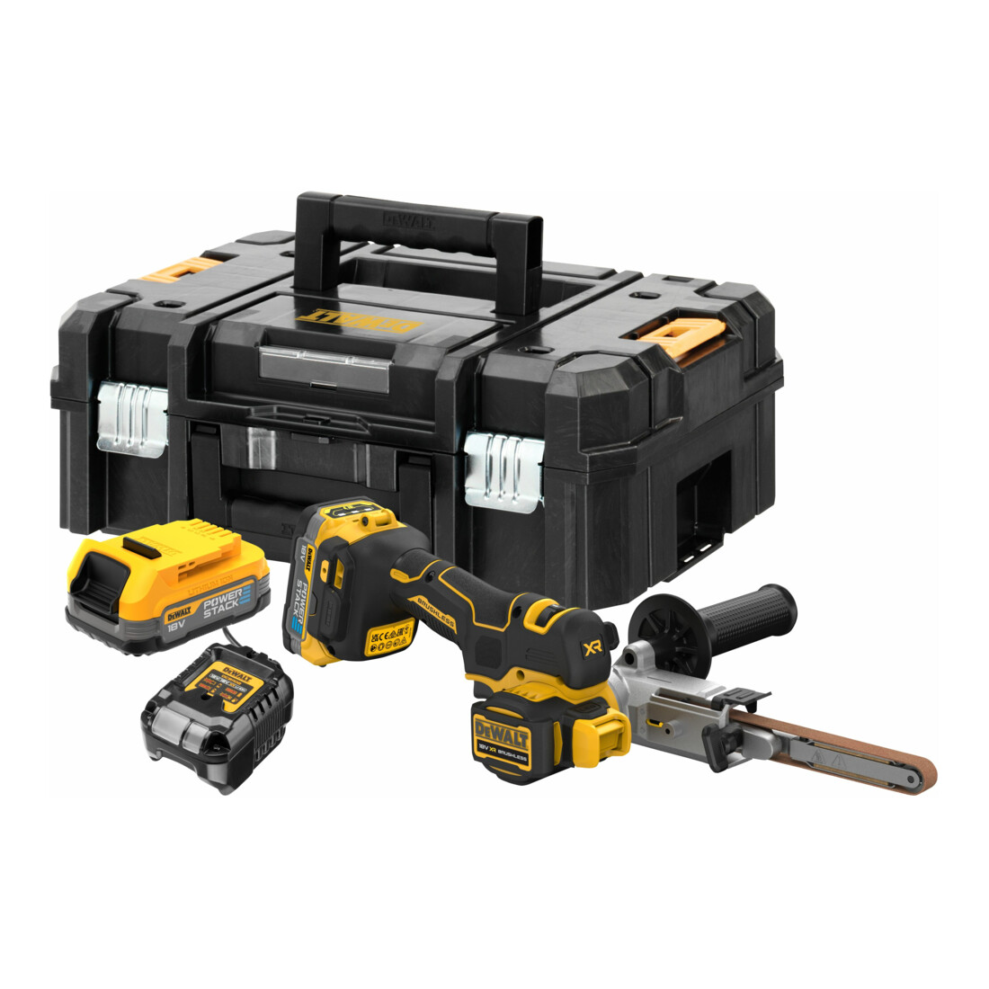 DEWALT Akku-Bandfeile inkl. 2x Powerstack Akku (18 Volt / 1