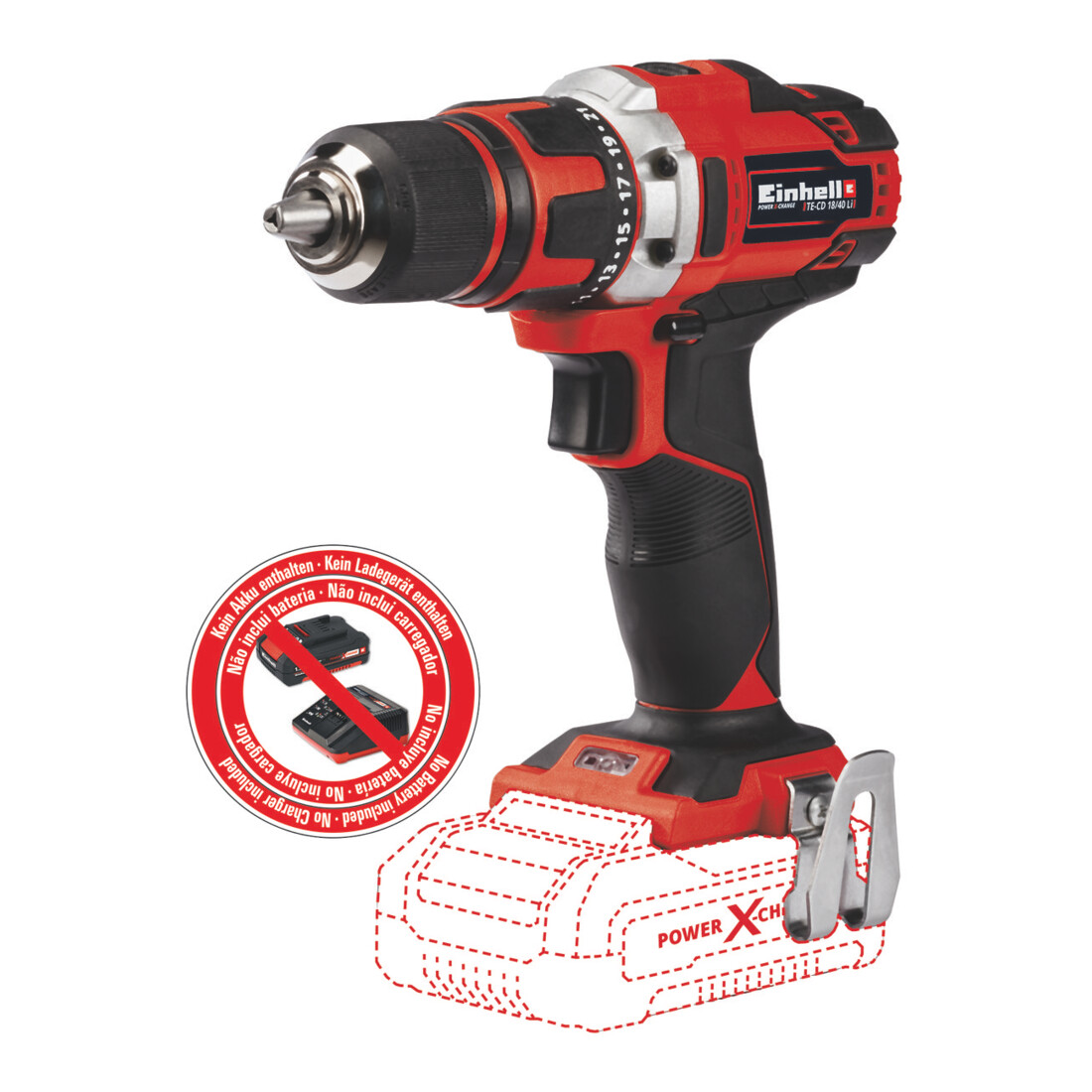 Einhell Akku-Bohrschrauber TE-CD 18/40 Li-Solo