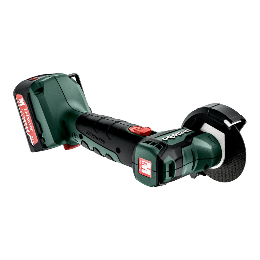 Metabo Akku-Winkelschleifer PowerMaxx CC 12 BL metaBOX 145; 12V 2x2Ah Li-Power + SC 30